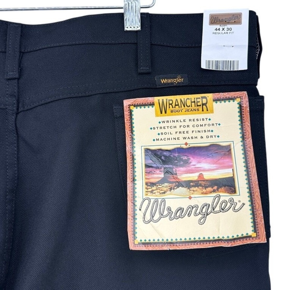 Wrangler Wrancher Boot Jeans Black Retro Regular Fit Dress Pants 44x30 USA NWT